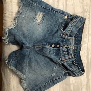 Levis high rise denim shorts